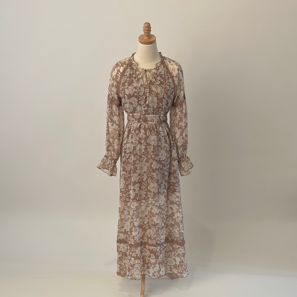 Floral Brown Maxi Dress